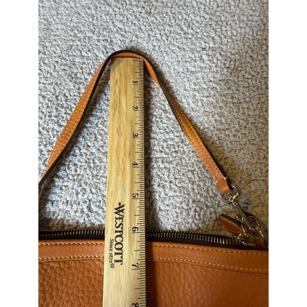 Dooney & Bourke Women's Wristlet Orange Pebbled Leather Large Slim Purse